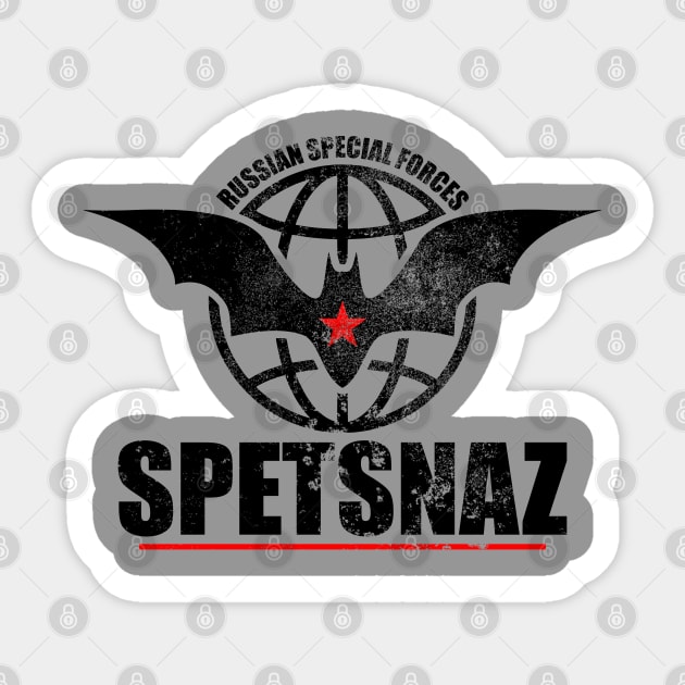 Spetsnaz (distressed) Sticker by TCP